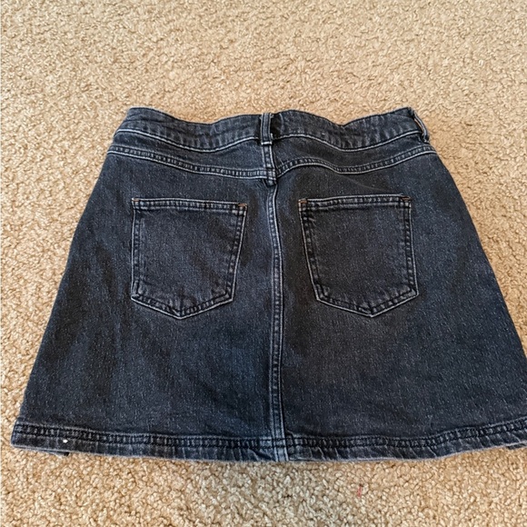 Pilcro A-Line Black and Blue Mini Skirt - Picture 3 of 5